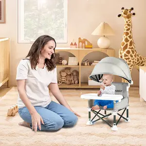 An Portable children's dining , foldable outdoor camping  with seat belt, increasing seat height  Changing Table Adjustable Convertible High  Inflatable Floor  with Air Pump Sloth   with Snack Tray baby auto swing chair Crib with Support Base