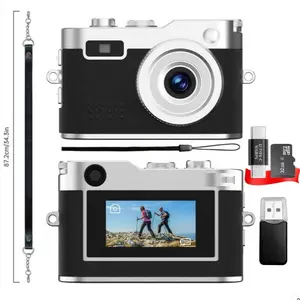 HOTU Mini Leather Keychain Digital Camera with 32G Card Y2K Pocket-Size 1080P HD Camera 1MP Lens Flash & 0.96" Screen Retro Leather Vlog Camera for Travel Concerts Kids & Instant Party Recording Vintage Charging Gift for Kids NewYear Christmas Gifts