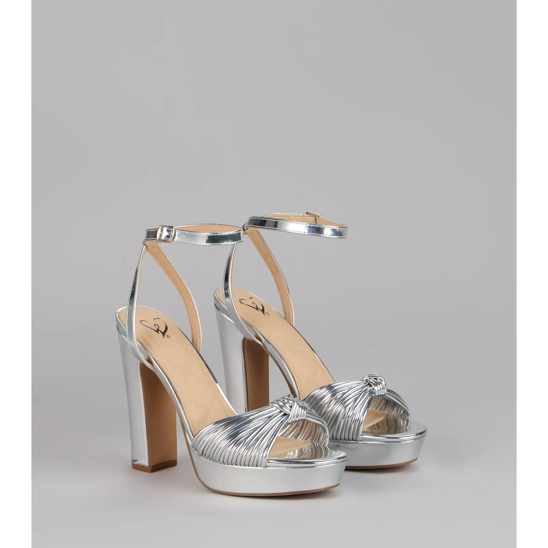 Disco Glow Metallic Knot Platform Heels Disco Glow Metallic Knot Platform Heels