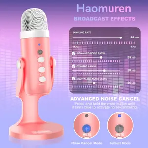 Haomuren K66 USB Condenser Microphone[No Lightning adapter],Computer PC Gaming Mic,Plug&Play Microphones for PS 4&5.Monitor Adjust&Volume Control,Mic Gain Control,Mute Button for TikTok,YouTube Podcast on Mac&Windows, gift for festival Audio Black