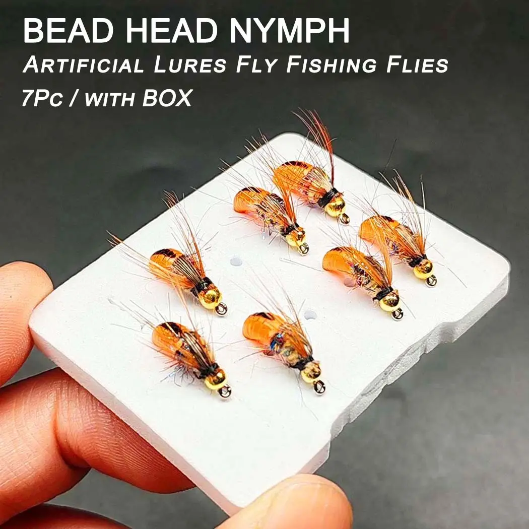 Fly Fishing Flies 7Pcs/Box Artificial Wet Flies Nymph Bait for Fishing Trout/Perch/Salmon Artificial Fishing Bait Artificial Fishing Lure Artificial Lures