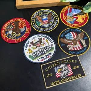 1776–2026 USA 250 Embroidered Patch, American Independence Anniversary Patch, 250 Year Of Freedom Iron On Patches