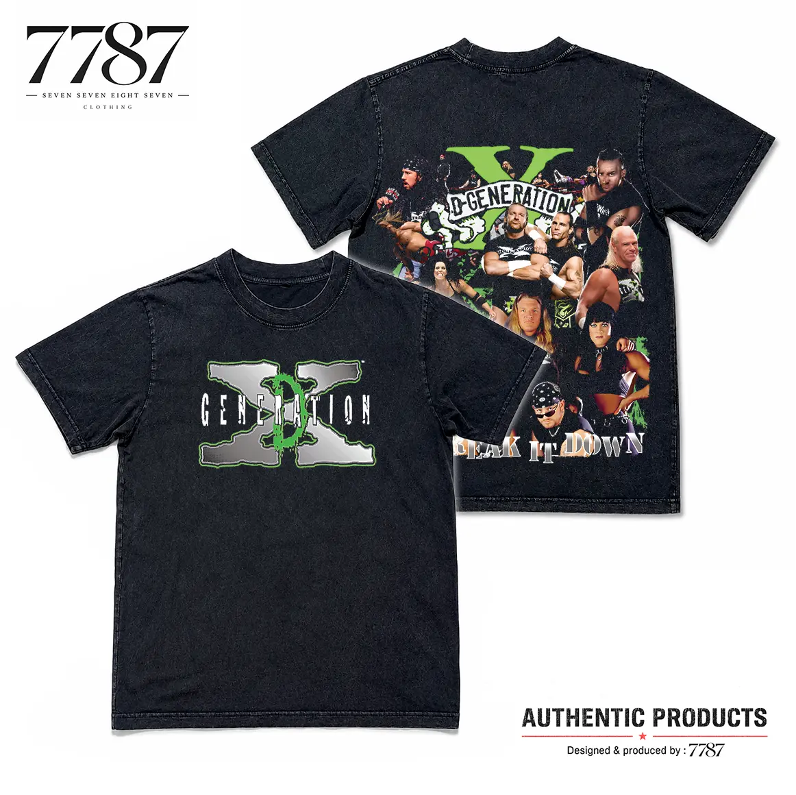 D Generation X Wrestling Graphic Menswear Pullover Hoodie Retro DX Streetwear Printed Sweatshirt