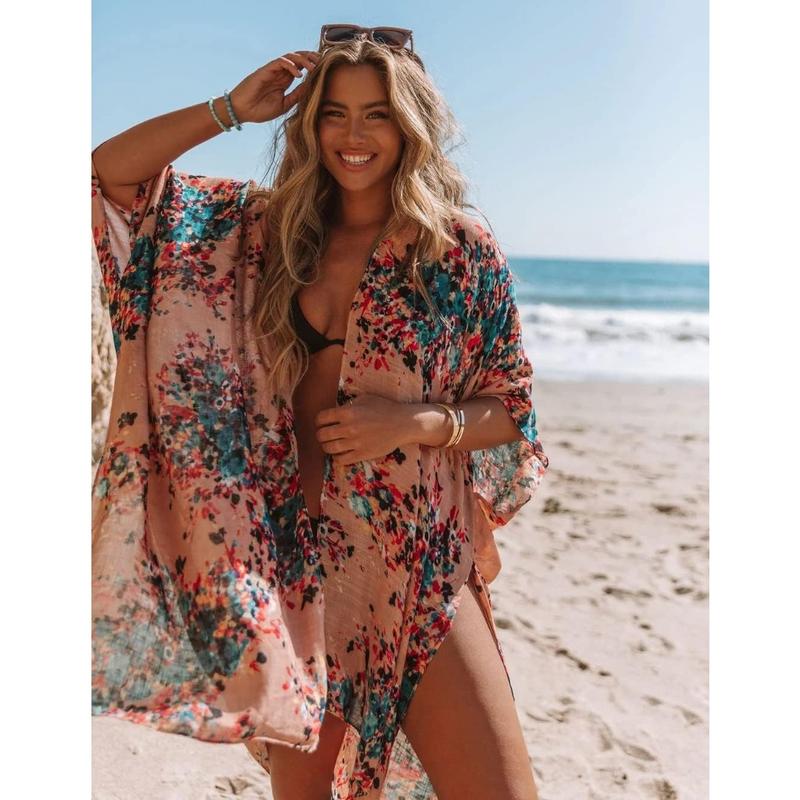Bohemian Kimono Cardigan for Women Lightweight and Colorful Cover Up with Ethnic Prints Ideal for Beach Pool Holiday Timeless Style for Every Woman Bohemian Kimono Cardigan for Women Lightweight and Colorful Cover Up with Ethnic Prints Ideal for Beach Pool Holiday Timeless Style for Every Woman