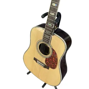 41 inch solid spruce D45 acoustic guitar Abalone inlaid fingerboard Hollow body