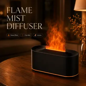 Colorful Flame Fireplace Aroma Diffuser 220ml Waterless Auto-Off Air Humidifier with Timer Remote Control for Home Bedroom Gift auto-off protection bourbon humidifier home fragrance