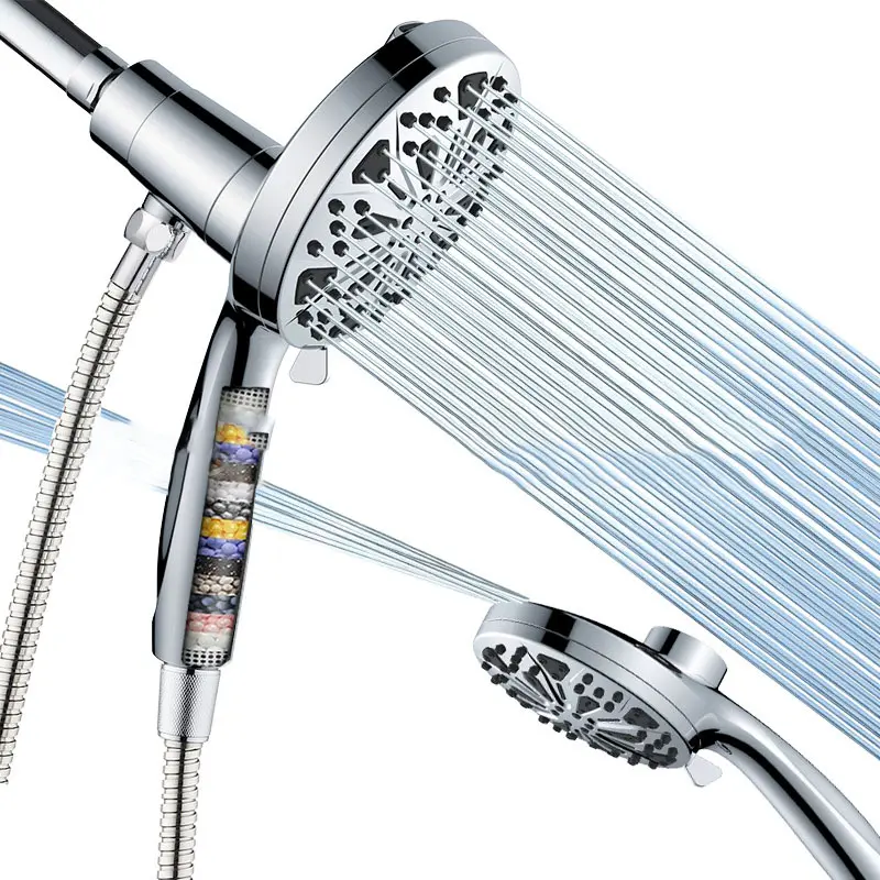 Godorio New Upgrade Magnetic Hand Shower with High Pressure 7-Spray Showerhead, Filters for Chlorine, Reduces Dry Itchy Skin, Anti-clog Nozzles