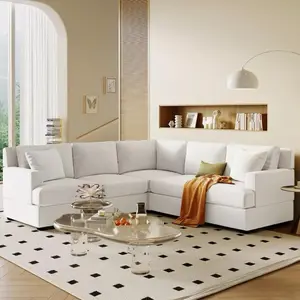 Sectional Modular Sofa with 2 Tossing cushions and Solid Frame
