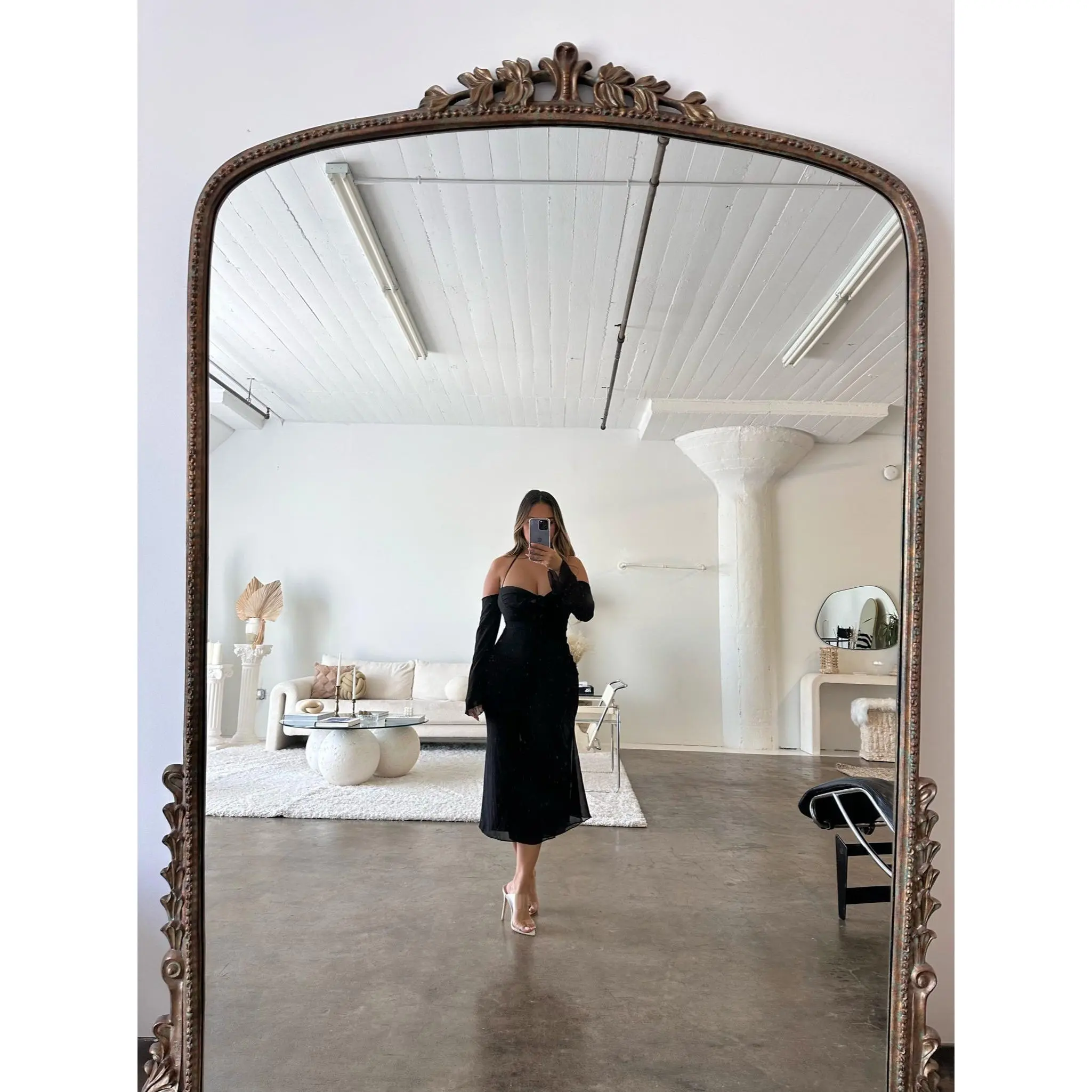 "Elia" Halter Midi Dress - Black Strechy Womenswear