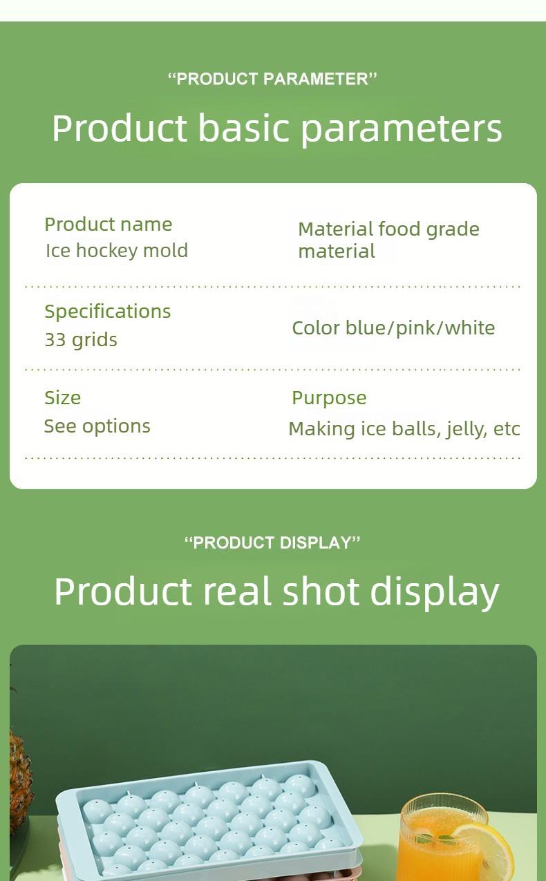 2PCS Ice cream mold for white glutinous rice jelly/gel; food-grade; suitable for making baby food; DIY spherical shape; trending round balls; for refrigerator storage