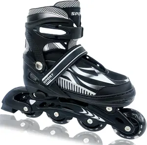 Adjustable Inline Skates for  and Teens Ages 4-16,  8 Wheels of Inline Roller Skates Light Up, Safe and Fun Illuminating for Outdoor Indoor