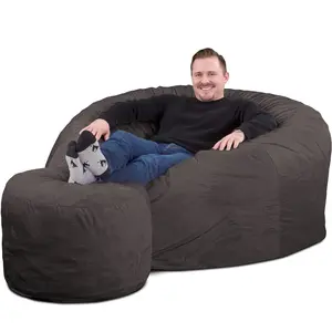 Ultimate Sack 5000 (5 ft.) Bean Bag Chair with Footstool (Bundle)