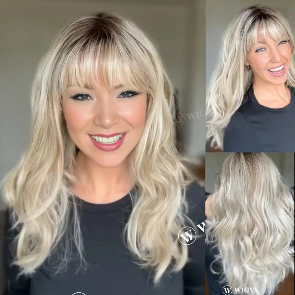 Imogen - Wigyy Blonde ombre Curl Daily Use Wig with Bang