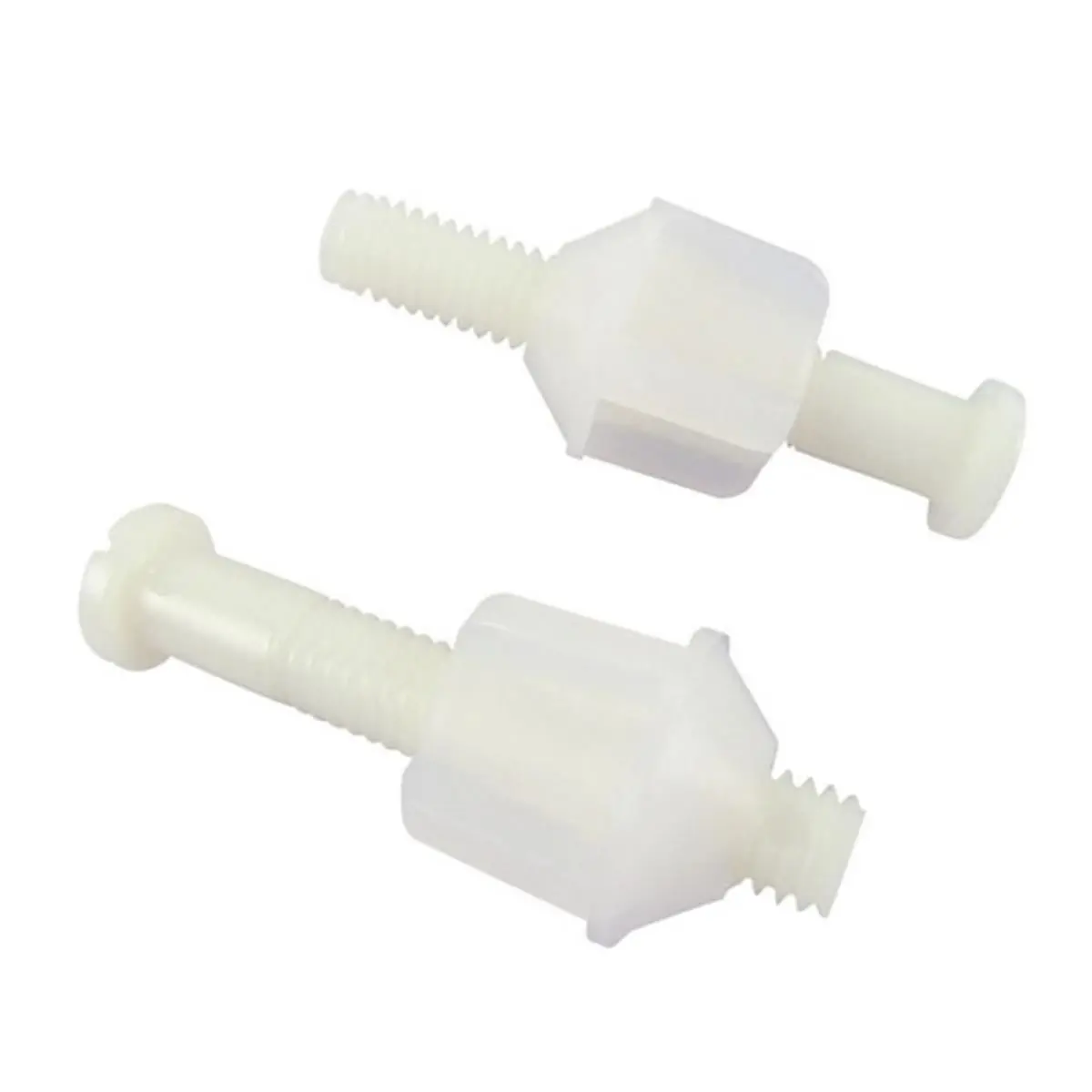 212 MAIN White Plastic Replacement Hinge Bolts for Toilet Seats, Durable and Easy to Install Hardware, 3/8 in. Diameter, 1" H X 3.1" W X 5.2" L, Lightweight, Toilet Seat Hinge Bolts, Standard, Functional, Mounting Hardware, Water Sports