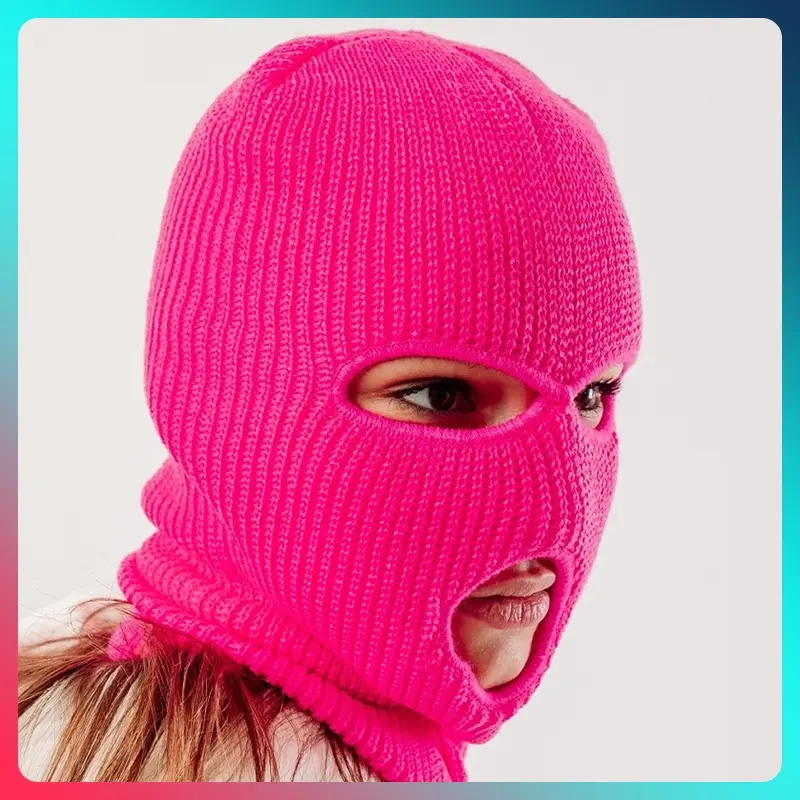 Balaclava Winter Full Face Mask, 3-Hole Elastic Design, Unisex Fashion, Windproof and Warm, Ideal for Outdoor Activities