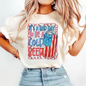 Bad Day To Be a Cold Beer Shirt, Comfort Colors 1717 & Gildan 5000, Funny 4th of July Tee, American Beer BBQ Party Shirt, Independence Day Patriotic Gift.
