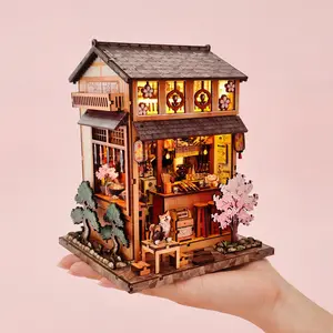 Soothee Japanese DIY Book Nook Kit with LED Lights | 3D Puzzles for Adults & Teens, Miniatures for Bookshelf Decor, Relaxing & Unique Gift for Craft Lovers | Yakitori Grill House