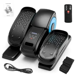 Under Desk Elliptical Machine, Electric Seated Pedal Exerciser, Mini Ellipse Leg Exerciser with Remoter, 12 Level Speeds, Forward & Reverse Direction, Manual & Auto Mode for Home Office,BlackBlue