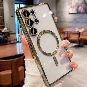 Phone Case: [Luxury Magnetic Case]Compatible with Samsung Compatible Galaxy S26 Ultra S26 Plus S26 S25 FE S25 Ultra S25 + S25 S24 Ultra S24 + S24 FE S23 Ultra S23 FE S23 Plus S23, Magnetic Case Compatible Wireless Charging with Camera Lens