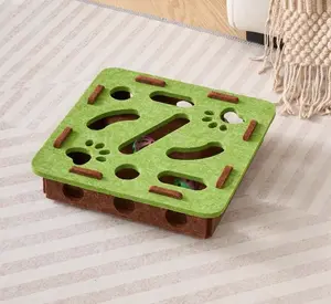 Fun cat Interactive Cat Puzzle Feeder – Felt Maze Toy with Jingle Balls for Smart Indoor Cats, Stimulates Hunting Instincts & Encourages Active Play