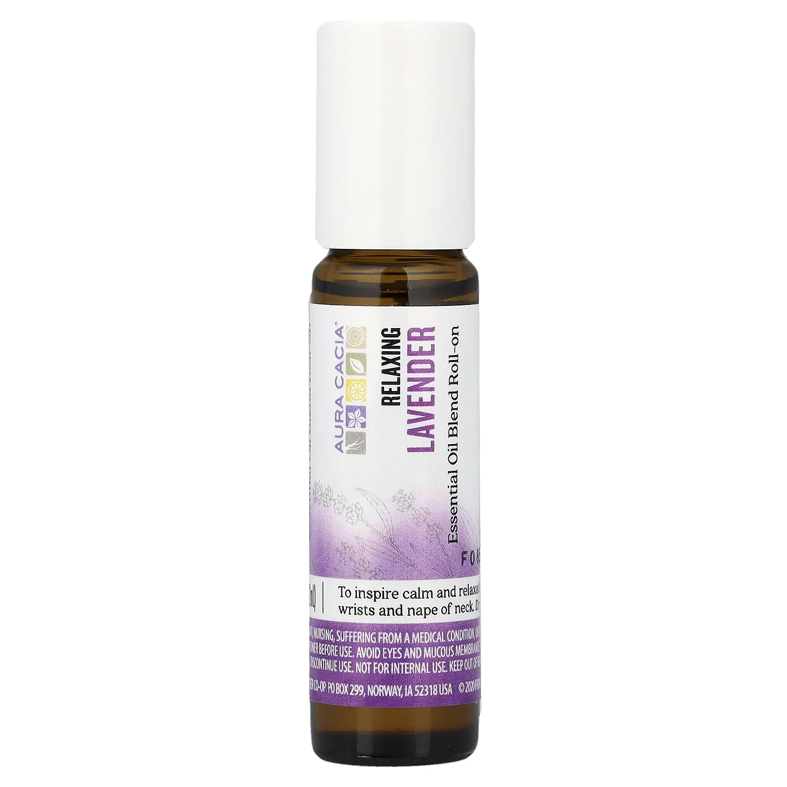 Aura Cacia Essential Oil Blend, Roll-On, Lavender, 0.31 fl oz (9.2 ml)