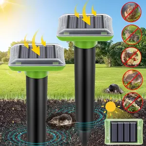 Solar-Powered Animal Repellent Device, Effective Ultrasonic & Vibration Deterrent for Mice & Snakes, Outdoor Use