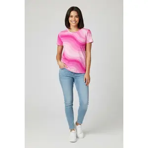 Copacabana Print T-Shirt - Shocking Pink