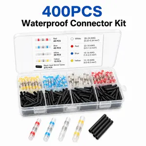 【FathersDayGift】400PCS Waterproof Heat Shrink Butt Connectors Kit with Self-Solder Function for Marine, Automotive, Stereo Applications