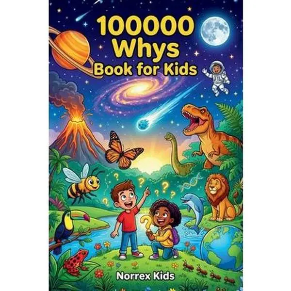 Norrex Kids 100000 Whys Paperback Book for 8-12 Year Olds - Children's Encyclopedia for Safe Learning, Exploration, Activities & Kids' Real Qs: Science, Space, Animals