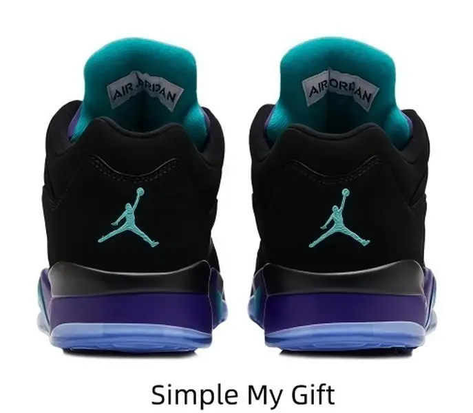 Unisex Retro Low Top Basketball Sneakers Black Purple Teal Colorway Suede Breathable Mesh Casual Walking Shoes Shock Absorb Cushion Sole Transparent Outsole Fashion Street Daily Workout Athletic Trend Footwear for Men Women