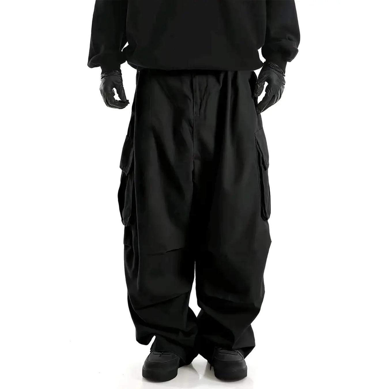 Men’s baggy cargo pants, wide-leg loose fit work trousers with multiple pockets, casual streetwear pants for everyday wear and outdoor activities