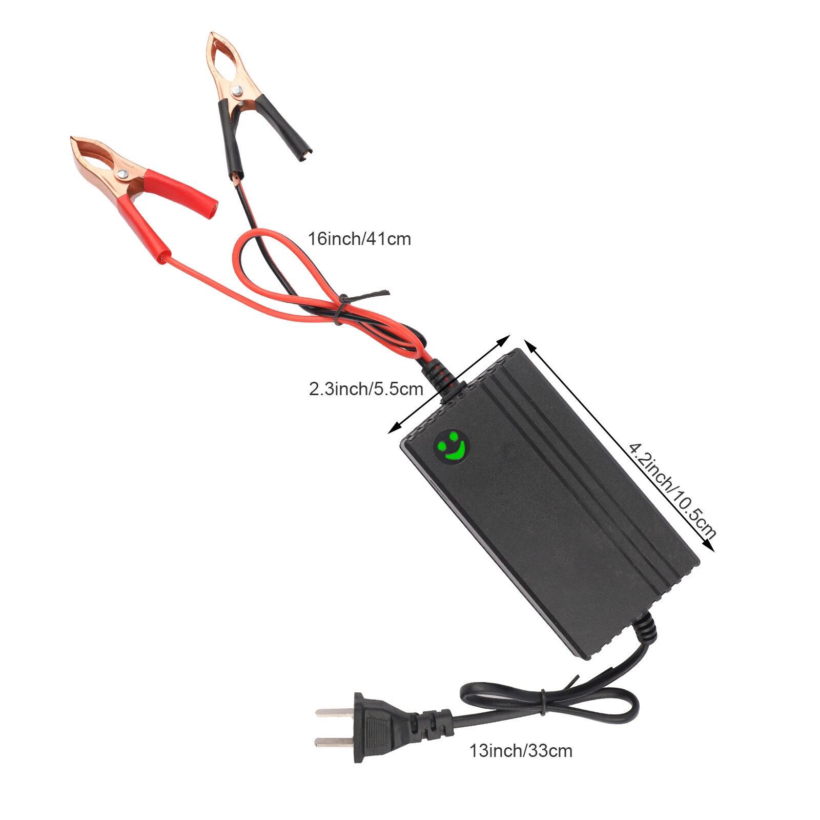 Portable 12V Auto Car Battery Charger | Smart Trickle Maintainer for Truck Boat Motorcycle | Automatic Desulfator for Lead-Acid Batteries
