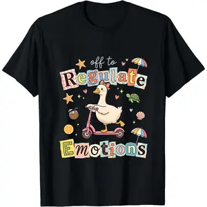 Off To Regulate Emotions Shirt, Summer Goose Shirt, Therapist Gift, Mental Health Shirt,  Summer Vibes Tee, Positivity Shirt