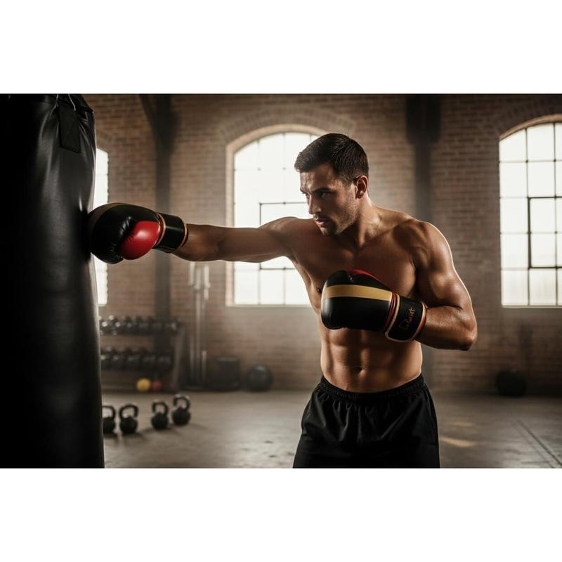 Delmont Boxing Gloves for Men and Women - Heavy Bag, Kickboxing, Sparring & Training Gloves with Multi-Layer Padding, Wrist Support & Breathable Lining