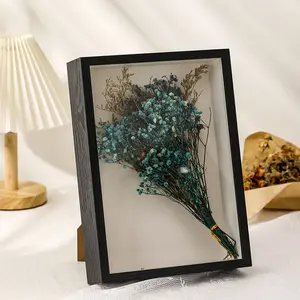 Diorama box  box customize,Shadow Box Frame， Wooden White Hollow Photo Frame,White Frames for DIYBlind Box Display Flower Pressing, Seashell Display Box ,Pet Memorial Shadow Box Decor Black 4*6 2 Pcs