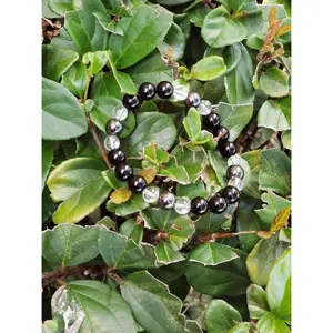 Black Obsidian | Clear Quartz | Hematite | Crystal Healing Bracelet