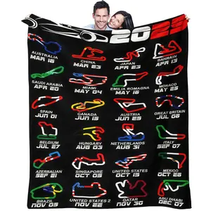 F1 World Circuit Throw Blanket, Soft Plush Fleece, Vibrant Race Track Design, Perfect for Cozy Nights & Racing Decor, Ideal Gift for Formula 1 Enthusiasts, Travel Blanket