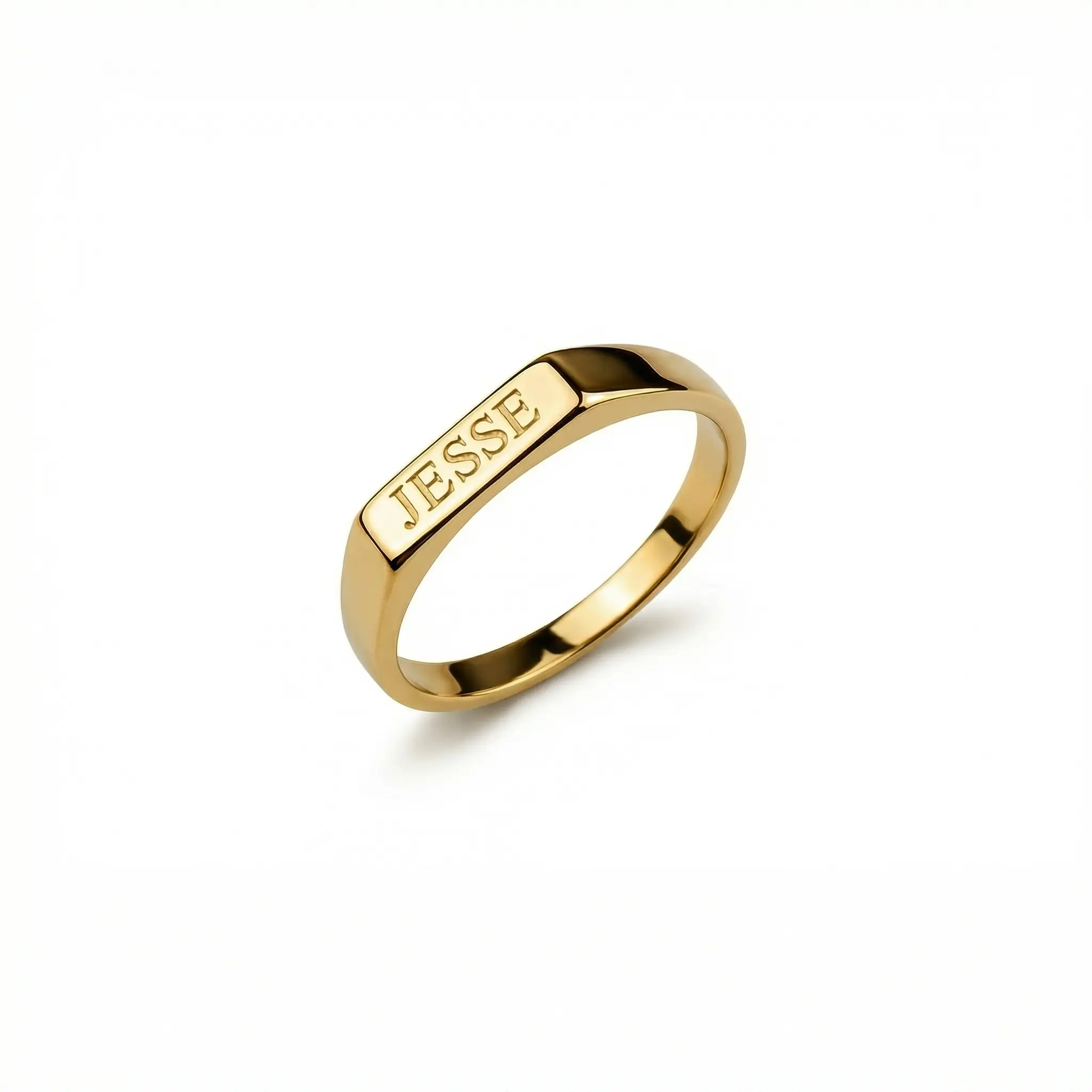 Personalized Name Ring – Solid 925 Sterling Silver, Thick Real 18K Gold Plating – custom name ring, personalized jewelry, gold band, bridesmaid gift, monogram present – Gift for Her, Mom & Best Friend, Mother's Day, Anniversary & Birthday