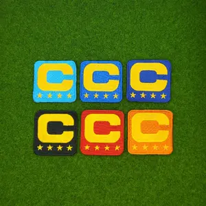 Football 4 star Captain Gold Embroidered Jersey Patch - 2.5