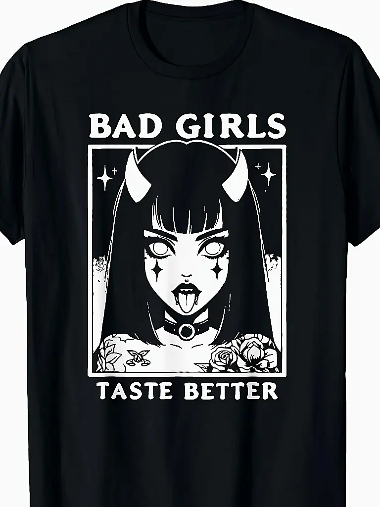 Vintage Bad Girl Better Tasteful Tattoo Lover T-Shirt, comfortable and breathable fabric 200G casual sports T-shirt, 100% pure cotton, machine washable