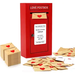 Love Postbox with 50 Mini Love Notes and Envelopes, Valentines Day Gifts for Him, Cute Valentines Gift for Husband Boyfriend, Vday LoveLetter, Long Distance Relationship Gifts