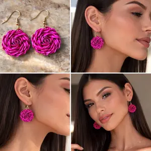 Artisanal Mexican Palm Leaf Earrings Small Flower 3cm x 3cm Lightweight Nickel Free Handcrafted in Mexico Elegant Jewelry