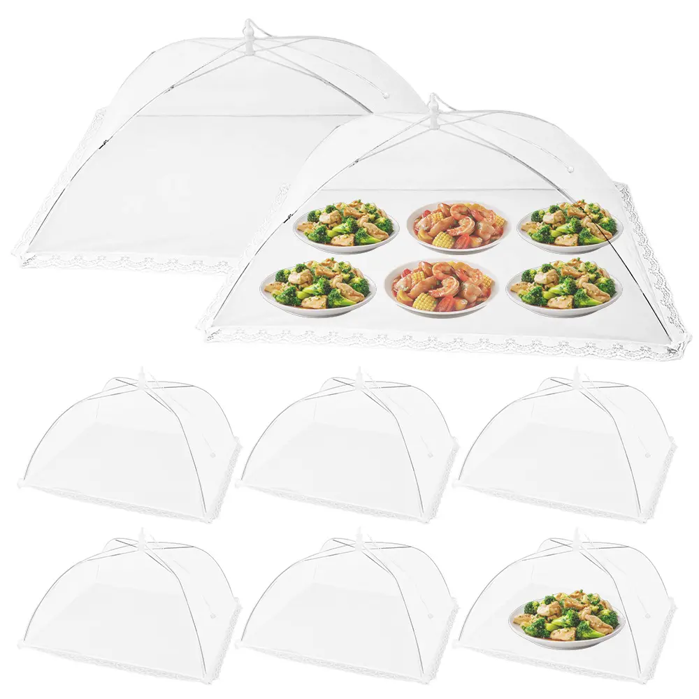 8 Packs Mesh Food Covers for Outside,  2 Jumbo and 6 Large Cake Cover Net for Indoor/Outdoor, Picnic Accessories Fruit Cover Tent Keeping Out Flies Bugs Mosquitos