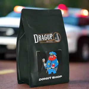 Drag Up Coffee Donut Shop 12oz Bean Coffee Non-Flavored Medium Roast 100% Arabica Texas Roasted Beverage - Natural