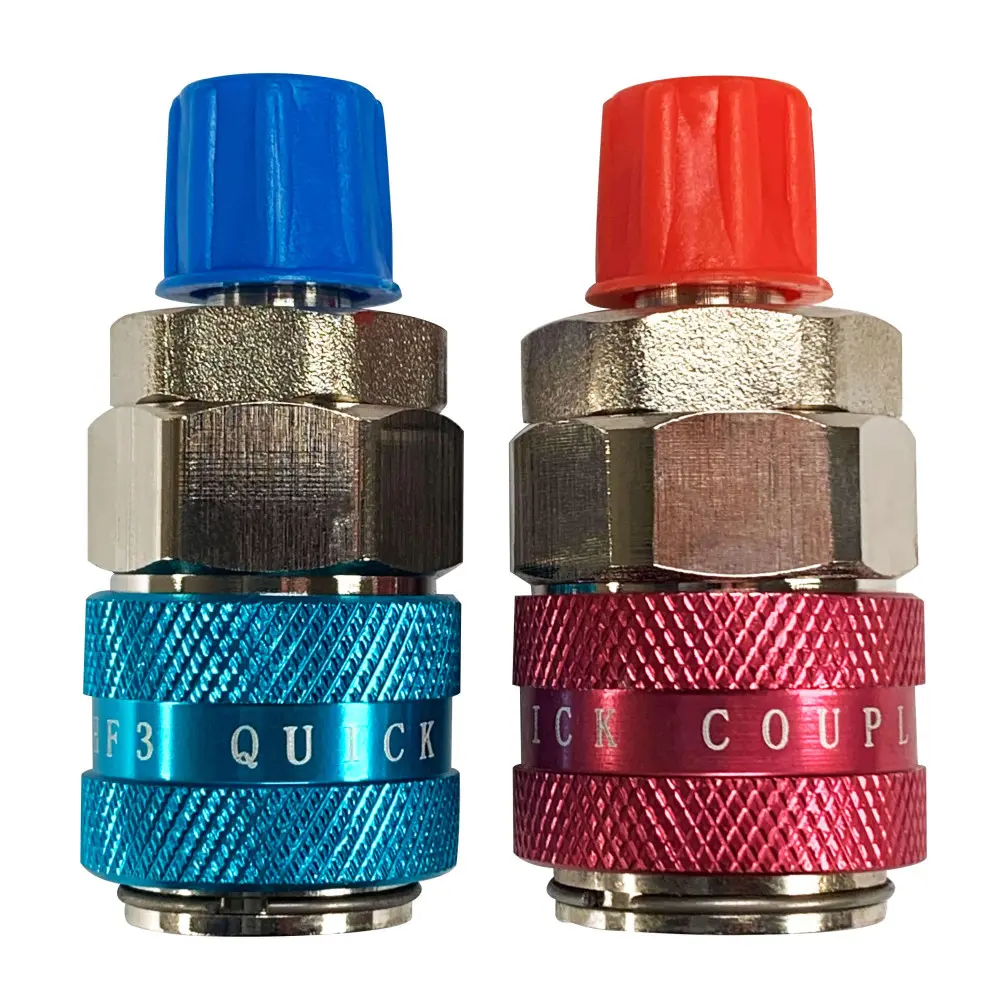 Appli Parts APQC-134K Quick Coupler Kit R-134a Adapters for automotive Air Conditioning Charge includes 1/4 in Hi and Low Straight professional grade pressure connections
