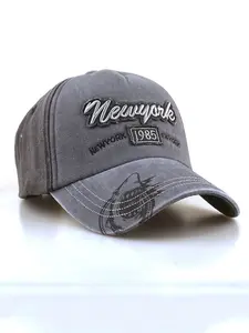 1pc Colorblock Shark Print Baseball Cap, Newyork 1985 Embroidery, Adjustable Unisex Hat, Vintage Street Style, Spring