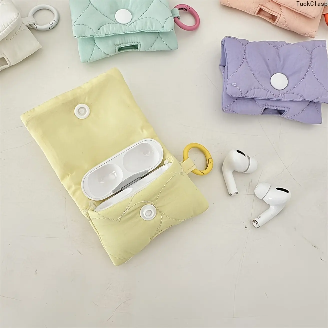2026 New Multi-Color Lightweight Polyester earphone protective case - Protective Organizer Pouches for Earphones, Chargers, Cables - Durable, Hand Washable, earphone bag (Pink, Blue, Yellow)