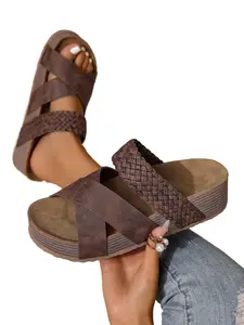 Women's Fashion Wedge Sandals, Casual Trendy Sandals, Comfortable Platform Flip Flops for Summer Beach & Casual Wear, Party Style Footwear, Daily Accessories