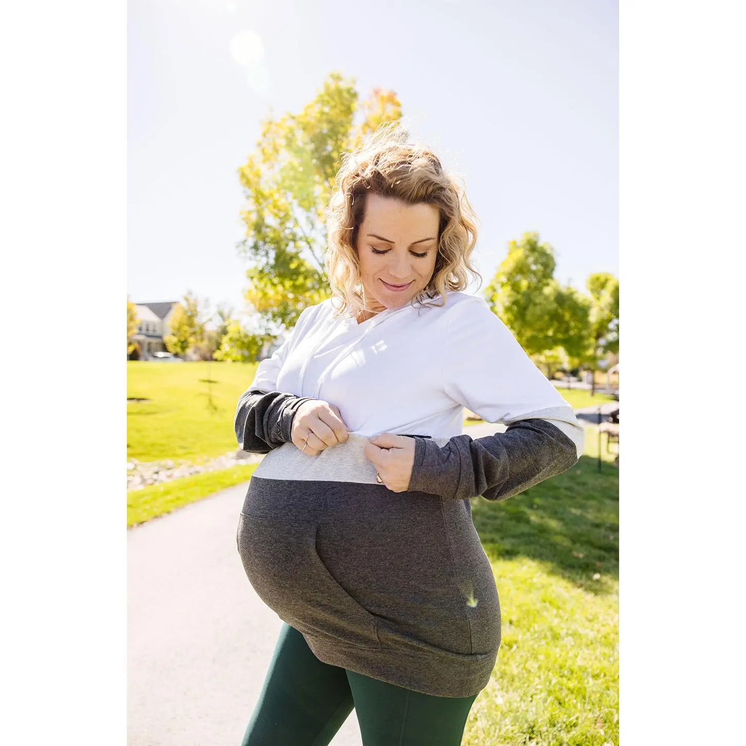 Color Block Nursing Hoodie