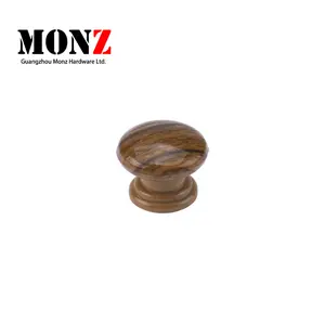 10pcs Set Wood Grain Plastic Cabinet Knobs, Model 207 Round Drawer Pull Knobs for Cabinets, Dressers and Wardrobes